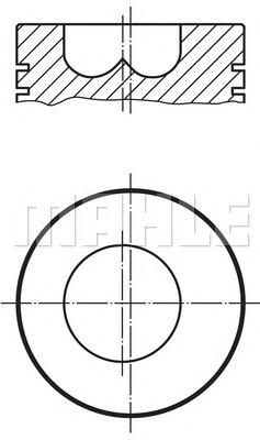 009 89 01 Mahle Original tłok, komplet do jednego cylindru, 1. naprawa (+0,25)