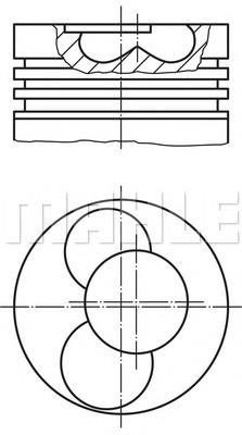 030 87 02 Mahle Original tłok, komplet na 1 cylinder, 2. naprawa (+0,50)