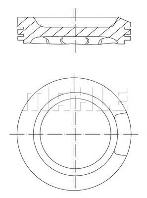 033 04 02 Mahle Original tłok, komplet na 1 cylinder, 2. naprawa (+0,50)