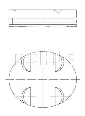 Tłok, komplet do jednego cylindru, STD 0052400 Mahle Original