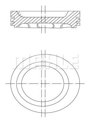0303402 Mahle Original Tłok, komplet na 1 cylinder, 2. naprawa (+0,50)