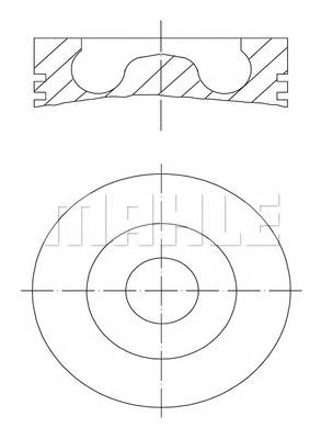 028 02 02 Mahle Original tłok, komplet na 1 cylinder, 2. naprawa (+0,50)