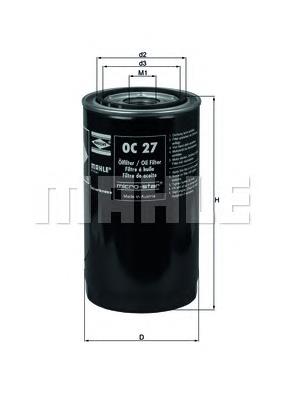 Filtr oleju Mahle Original OC27 cena, od 18,13 USD
