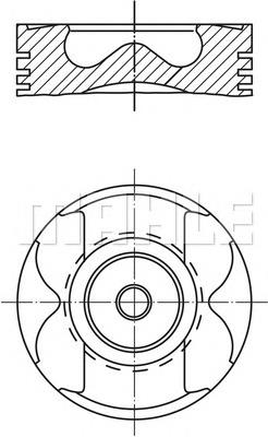 Tłok, komplet do jednego cylindru, STD 0045600 Mahle Original