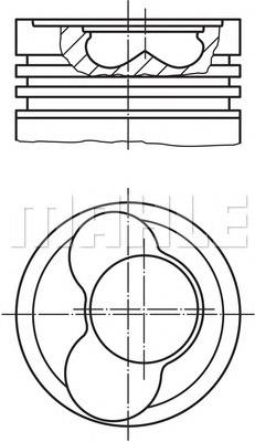 Tłok, komplet na 1 cylinder, 2. naprawa (+0,50) 0306512 Mahle Original