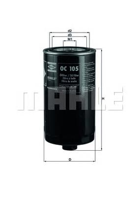 Filtr oleju Mahle Original OC105 cena, od 10,65 USD