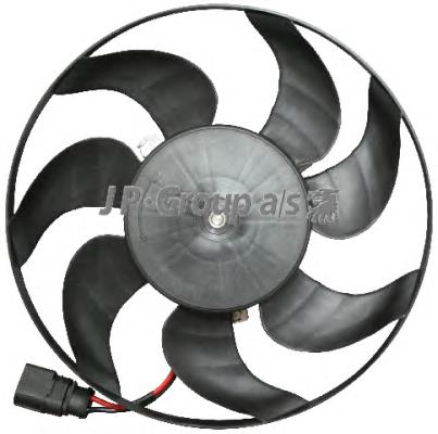 Wentylator elektryczny układu chłodzenia, kompletny (silnik+wirnik) prawy JP Group 1199101880 cena, od 62,61 USD