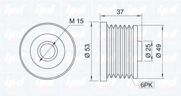 Koło pasowe alternatora 7701477508 Renault (RVI)