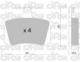 822-048-0 Cifam okładziny (klocki do hamulców tarczowych tylne)