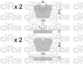 822-561-0 Cifam okładziny (klocki do hamulców tarczowych tylne)
