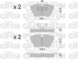 8225575 Cifam klocki hamulcowe przednie tarczowe