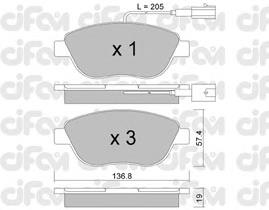 Klocki hamulcowe przednie tarczowe 71772521 Fiat/Alfa/Lancia