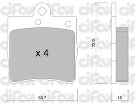 822-343-0 Cifam okładziny (klocki do hamulców tarczowych tylne)