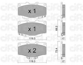 822-129-2 Cifam klocki hamulcowe przednie tarczowe