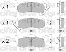822-720-0 Cifam okładziny (klocki do hamulców tarczowych tylne)