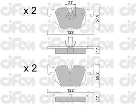 822-644-0 Cifam okładziny (klocki do hamulców tarczowych tylne)