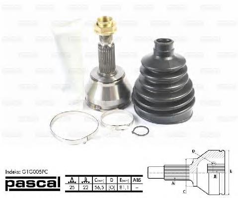 Do koszyka 6195781 Ford Przegub homokinetyczny przedni zewnętrzny