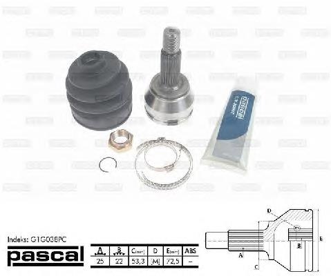 Przegub homokinetyczny przedni zewnętrzny Japan Parts GI0044 cena, od 37,85 USD