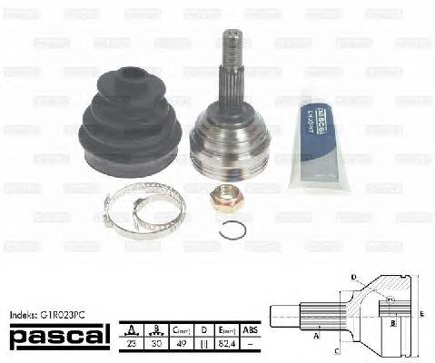 Przegub homokinetyczny przedni zewnętrzny Pascal G1R023PC cena, od 37,74 USD
