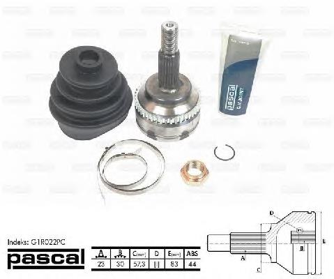 Przegub homokinetyczny przedni zewnętrzny Pascal G1R022PC cena, od 38,66 USD