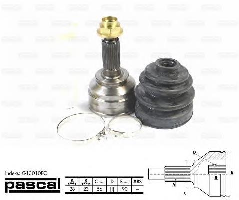 Przegub homokinetyczny przedni zewnętrzny Pascal G13010PC cena, od 44,71 USD