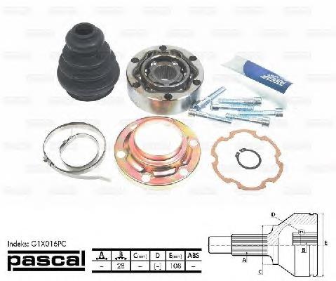 Przegub homokinetyczny wewnętrzny tylny Pascal G1X016PC cena, od 43,32 USD