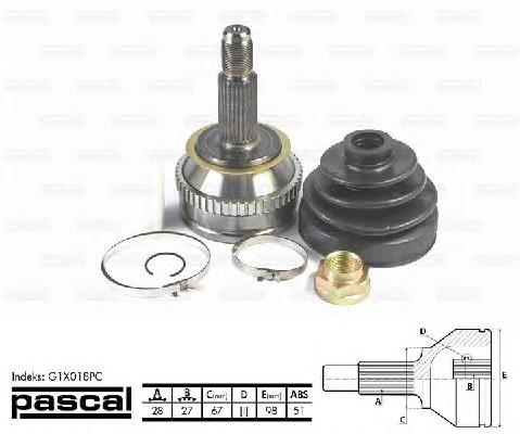 G1X018PC Pascal przegub homokinetyczny przedni zewnętrzny