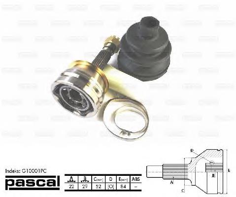 Przegub homokinetyczny przedni zewnętrzny Pascal G10001PC cena, od 32,85 USD