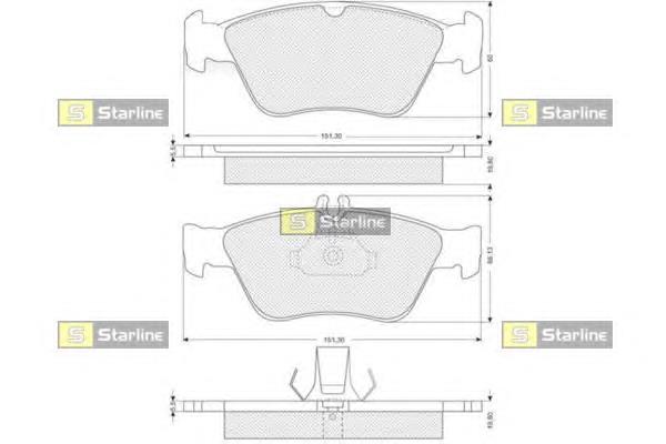 BD S227 Starline klocki hamulcowe przednie tarczowe