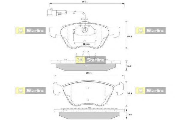 BD S259 Starline klocki hamulcowe przednie tarczowe