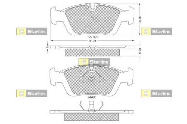 Klocki hamulcowe przednie tarczowe BMW 34112157571 cena, od 25,46 USD