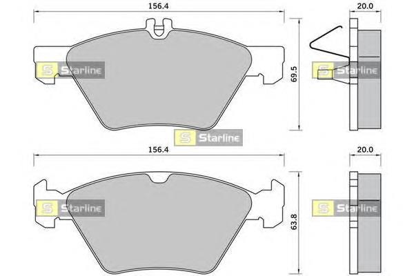 BDS367 Starline klocki hamulcowe przednie tarczowe