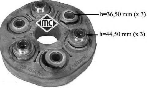 04417 Metalcaucho Przegub elastyczny (wg kodów 124 411 00 15, 03918)