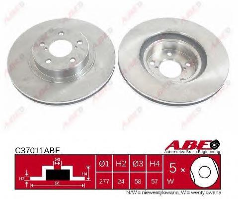 Tarcza hamulcowa przednia ABE C37011ABE cena, od 44,76 USD
