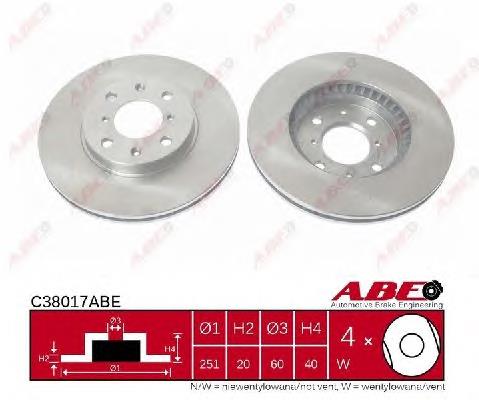 Tarcza hamulcowa przednia ABE C38017ABE cena, od 33,41 USD