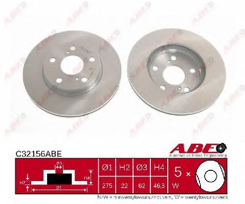 Tarcza hamulcowa przednia ABE C32156ABE cena, od 45,15 USD