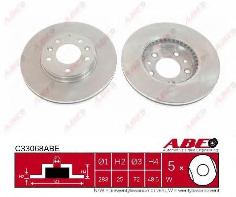 Tarcza hamulcowa przednia ABE C33068ABE cena, od 49,03 USD