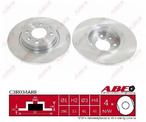 Tarcza hamulcowa przednia ABE C3R034ABE cena, od 29,63 USD