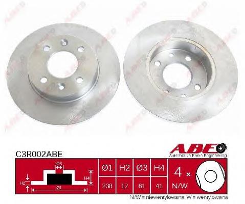 Tarcza hamulcowa przednia ABE C3R002ABE cena, od 23,88 USD