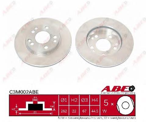Tarcza hamulcowa przednia ABE C3M002ABE cena, od 49,44 USD
