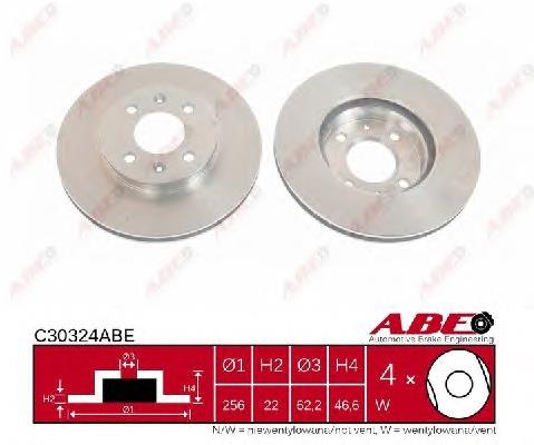 Tarcza hamulcowa przednia ABE C30324ABE cena, od 35,23 USD