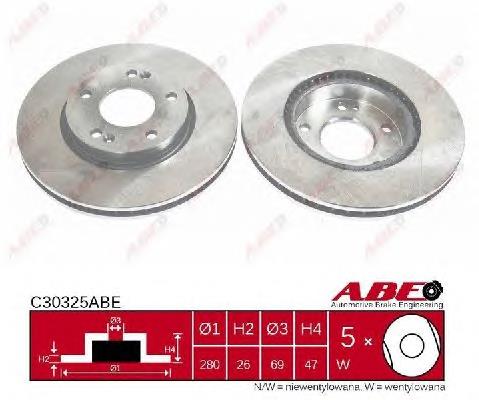 Tarcza hamulcowa przednia ABE C30325ABE cena, od 50,06 USD