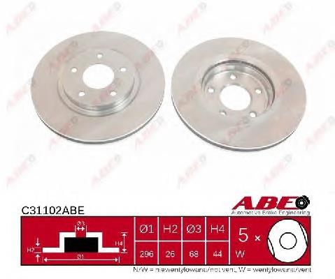 Tarcza hamulcowa przednia ABE C31102ABE cena, od 52,16 USD