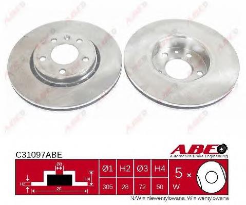 Tarcza hamulcowa przednia ABE C31097ABE cena, od 59,74 USD
