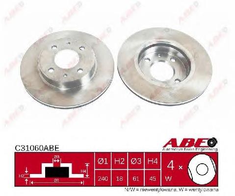 Tarcza hamulcowa przednia ABE C31060ABE cena, od 38,81 USD