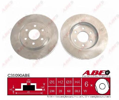 Tarcza hamulcowa przednia ABE C31090ABE cena, od 60,45 USD