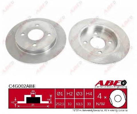Tarcza hamulcowa tylna 95GJ2A315EC Ford