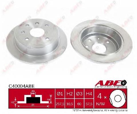 Tarcza hamulcowa tylna ABE C40004ABE cena, od 43,95 USD