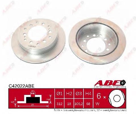 Do koszyka 4243160130 Toyota Tarcza hamulcowa tylna