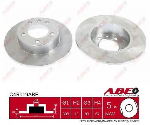 Tarcza hamulcowa tylna ABE C4R019ABE cena, od 47,58 USD